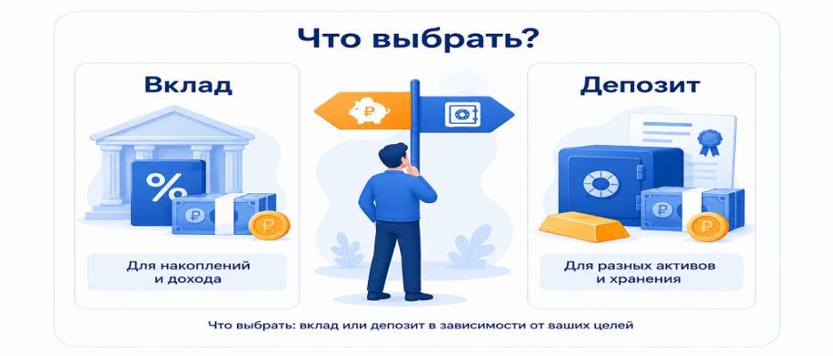 Что выбрать: вклад или депозит